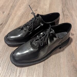 COS PATENT LEATHER LACE-UP BROGUES black